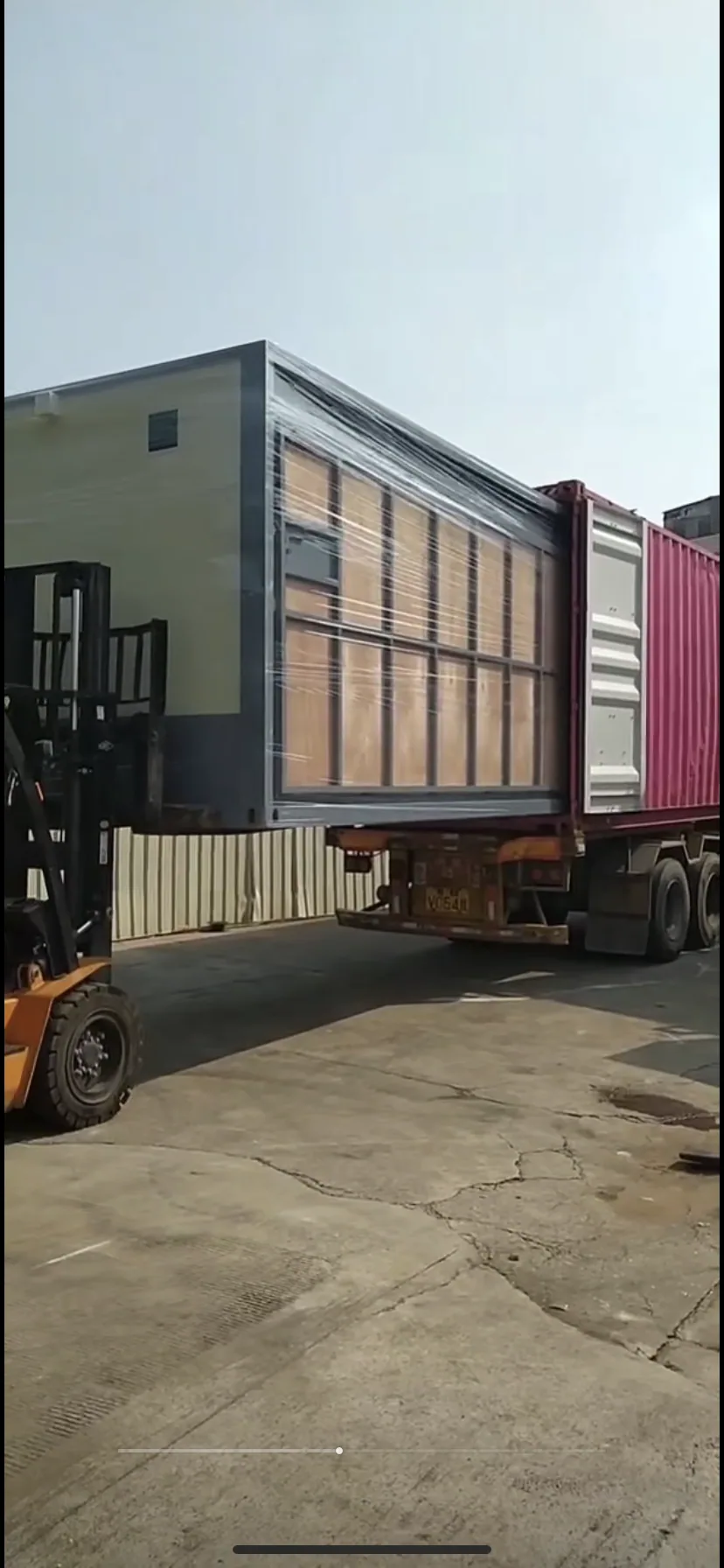 Expandable container house, opened on site