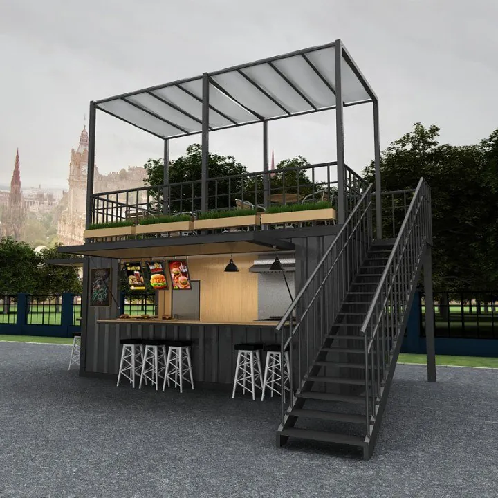 Container kiosk with terrace