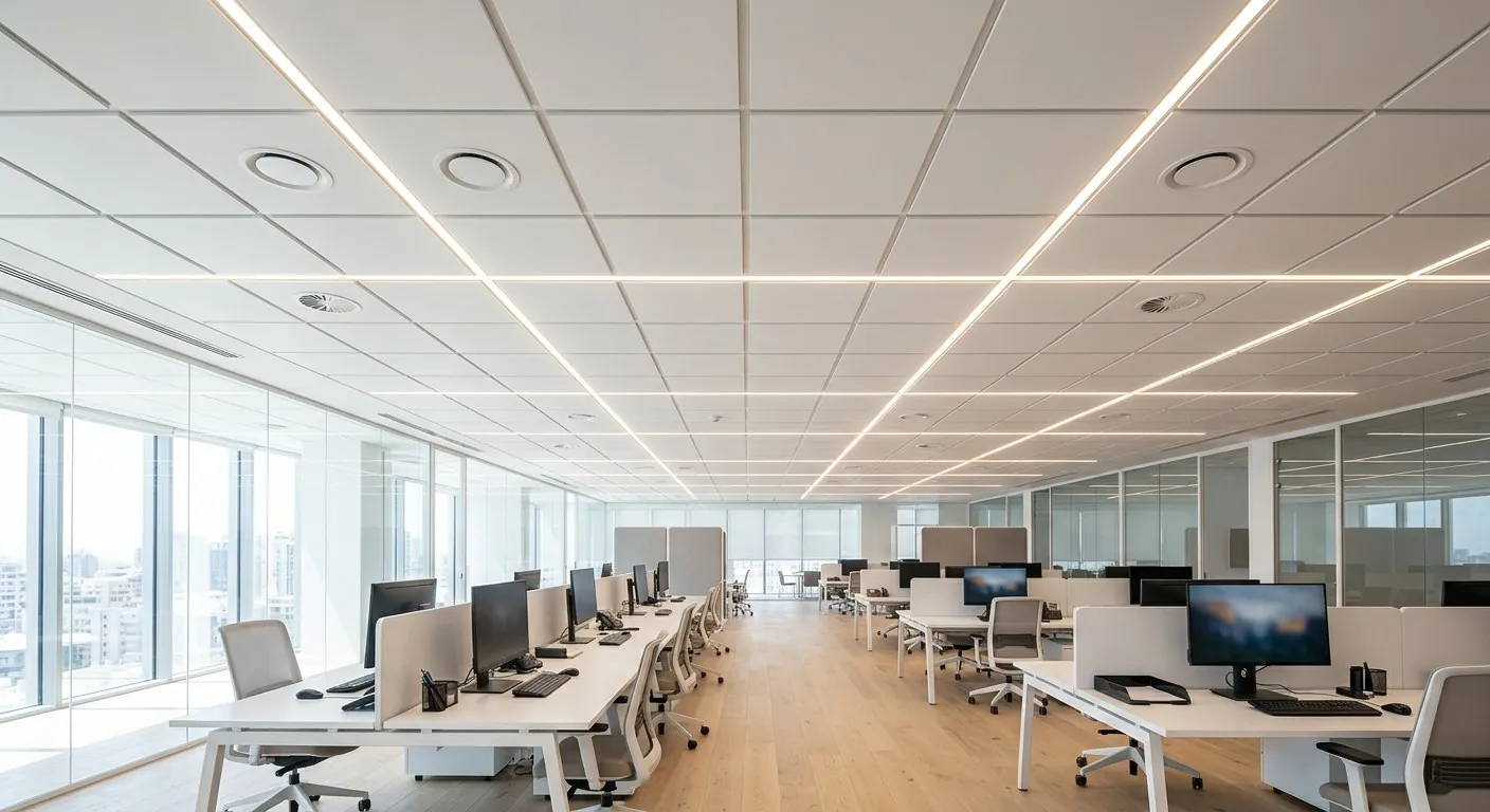 Linear aluminium ceiling system